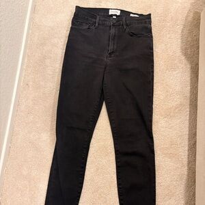 Frame Denim Black High-Rise Cigarette Jeans